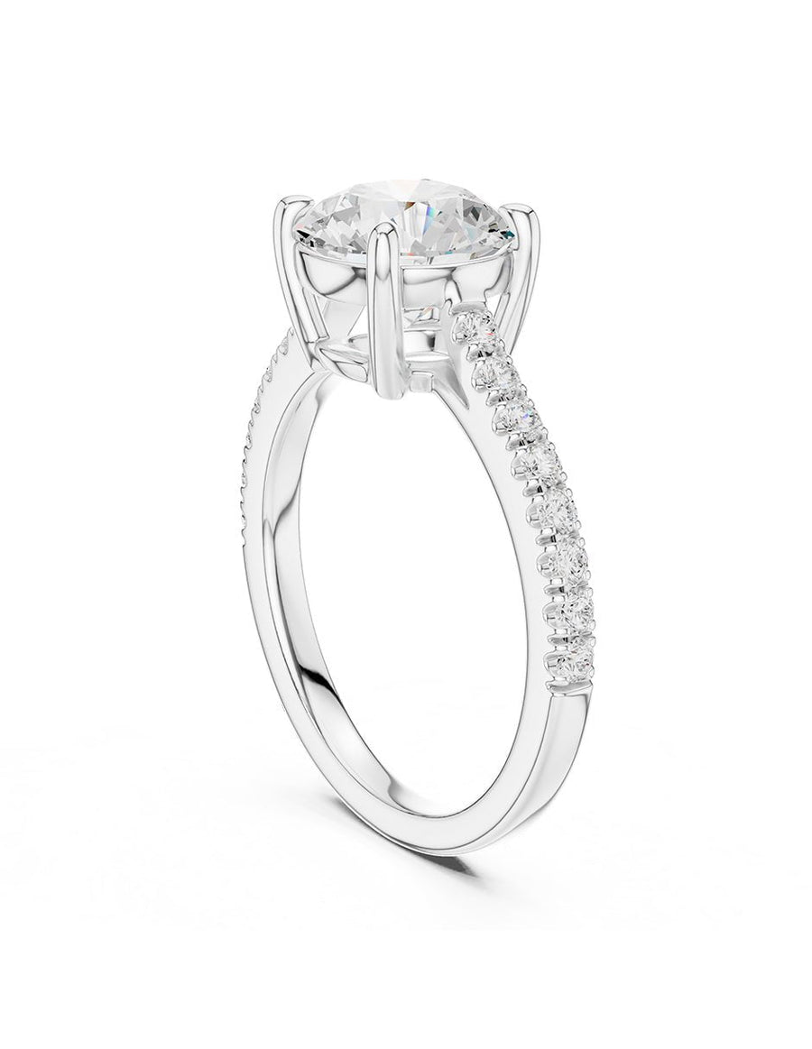 Anillo de compromiso - piedras laterales - AMORE137-RD-LG