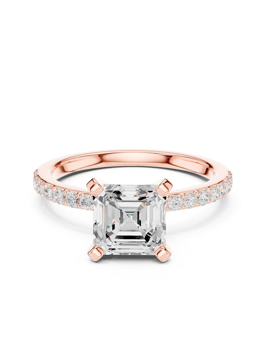 Anillo de compromiso - piedras laterales - AMORE138-AS-LG