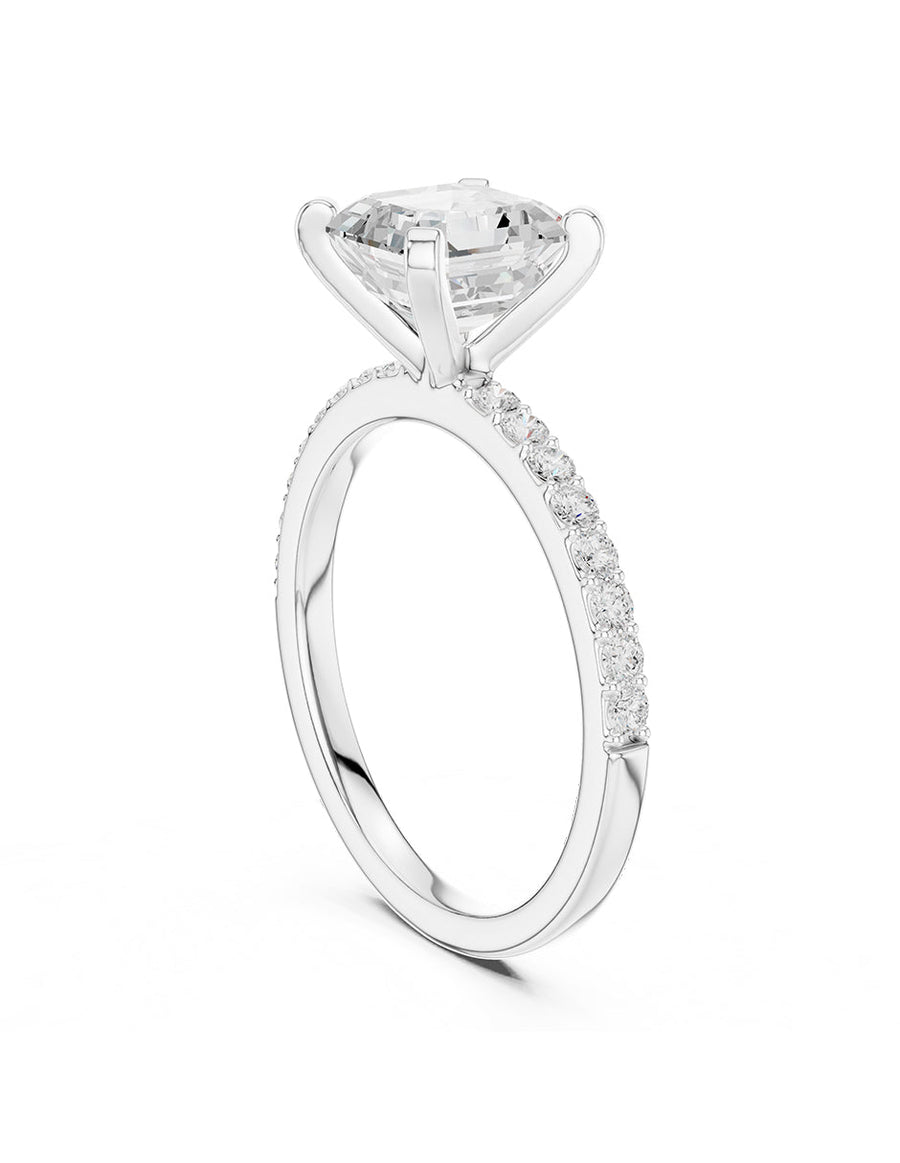 Anillo de compromiso - piedras laterales - AMORE138-AS-LG
