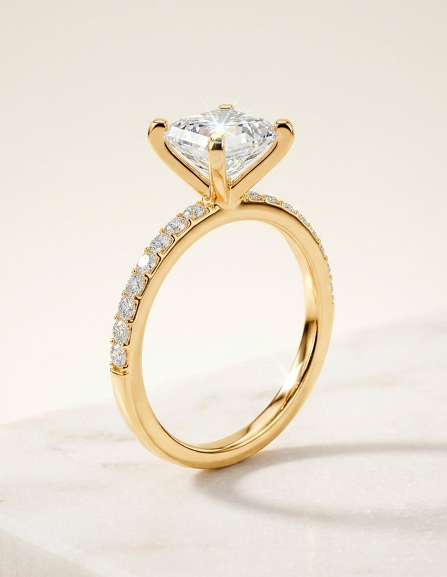 Anillo de compromiso - piedras laterales - AMORE138-AS-LG