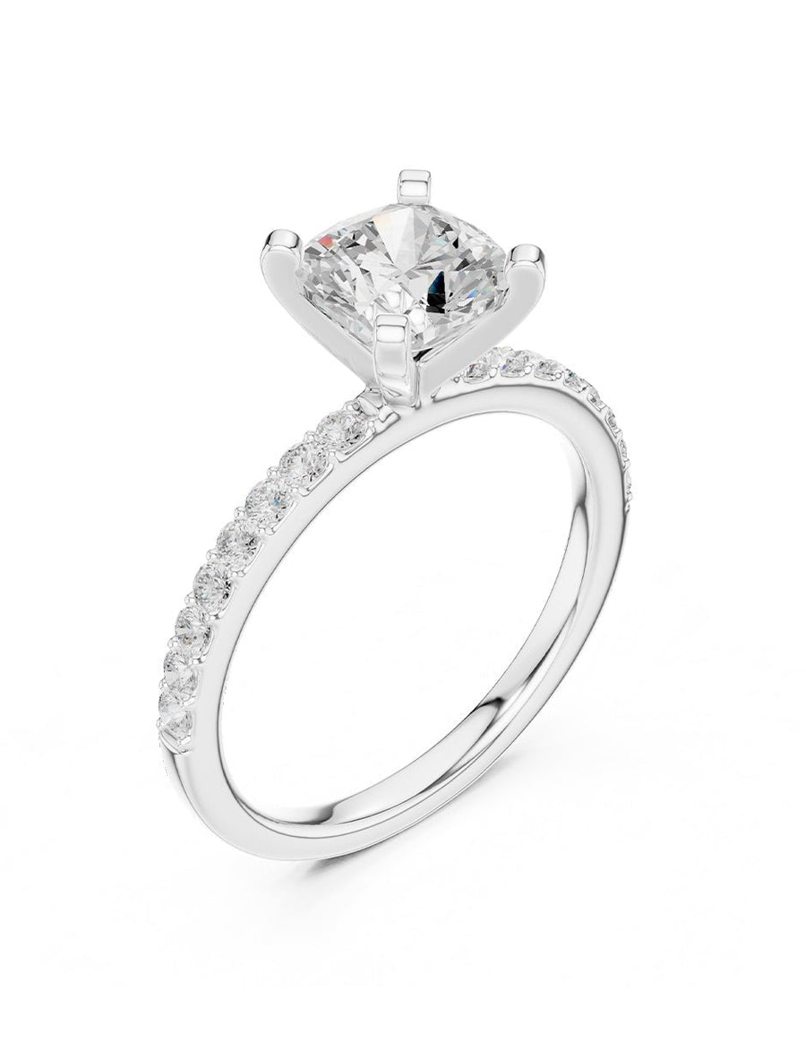 Anillo de compromiso - piedras laterales - AMORE138-CU-LG