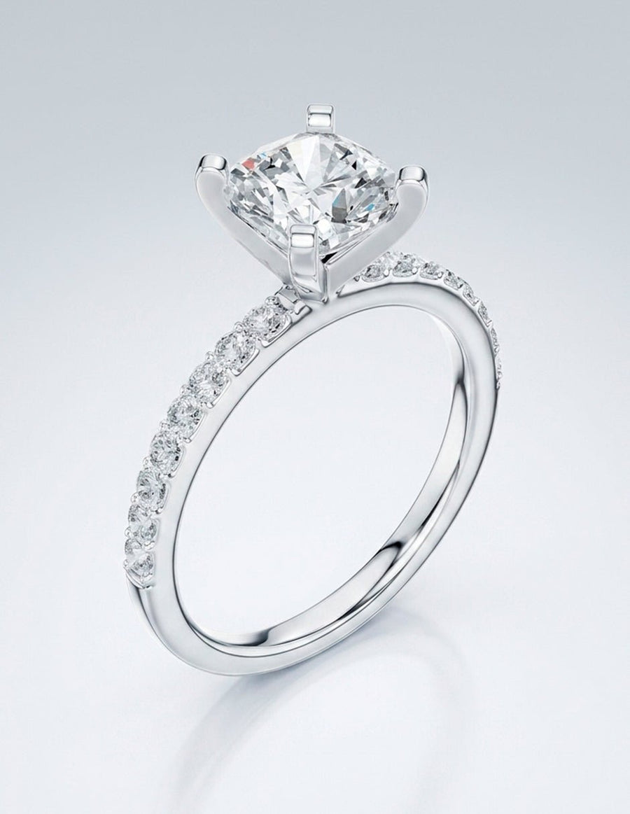 Anillo de compromiso - piedras laterales - AMORE138-CU-LG