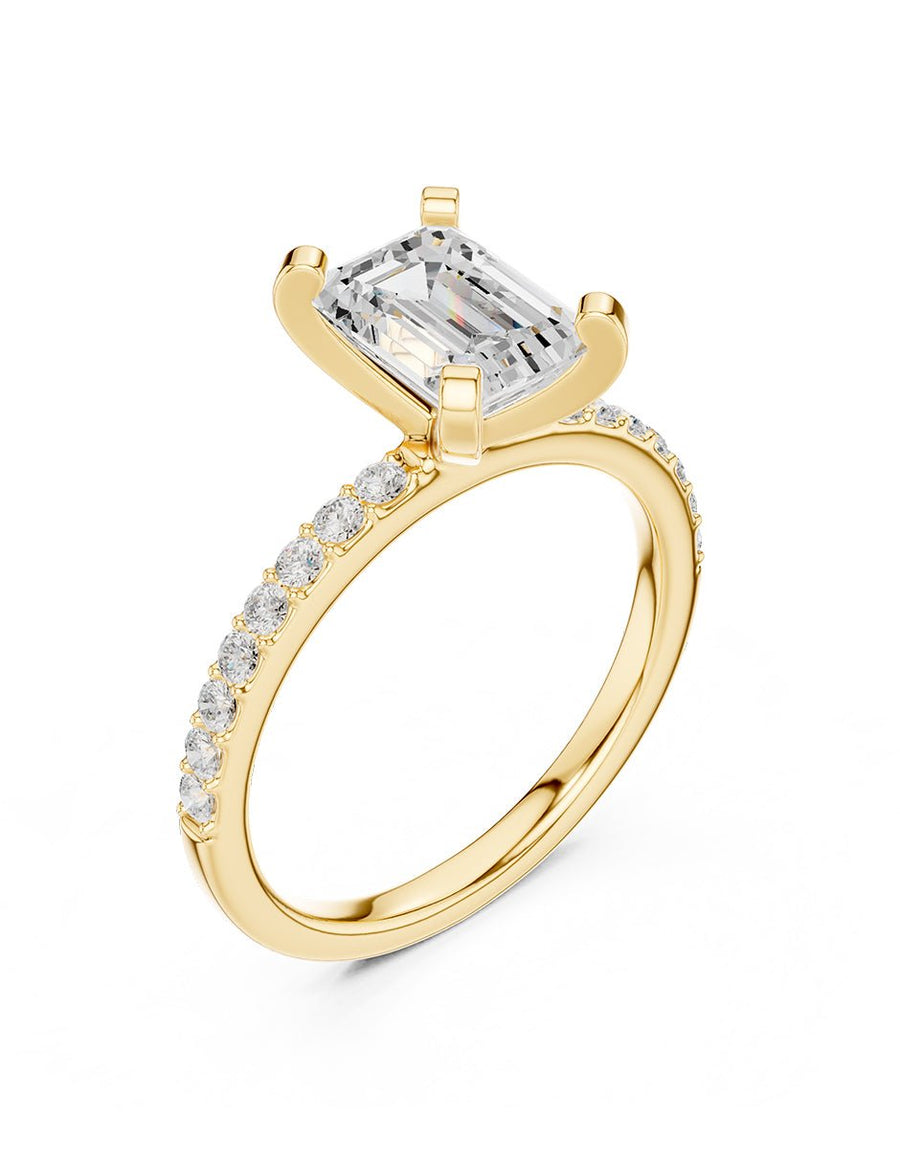 Anillo de compromiso - piedras laterales - AMORE138-EM-LG