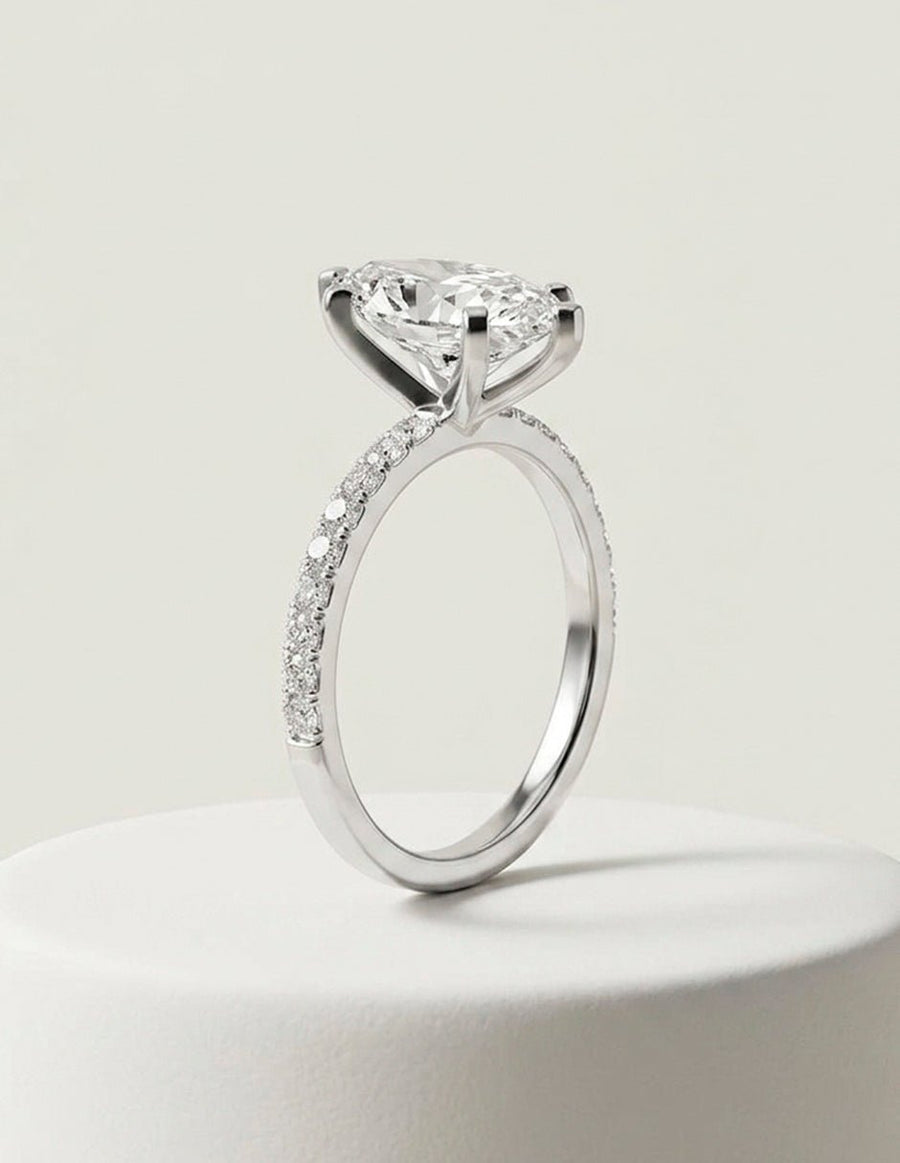 Anillo de compromiso - piedras laterales - AMORE138-MQ-LG