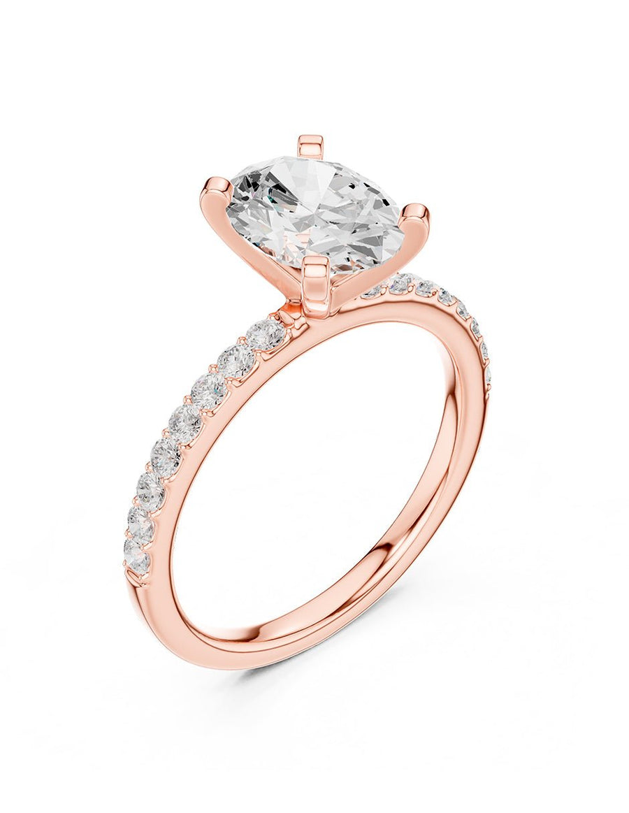 Anillo de compromiso - piedras laterales - AMORE138-OV-LG