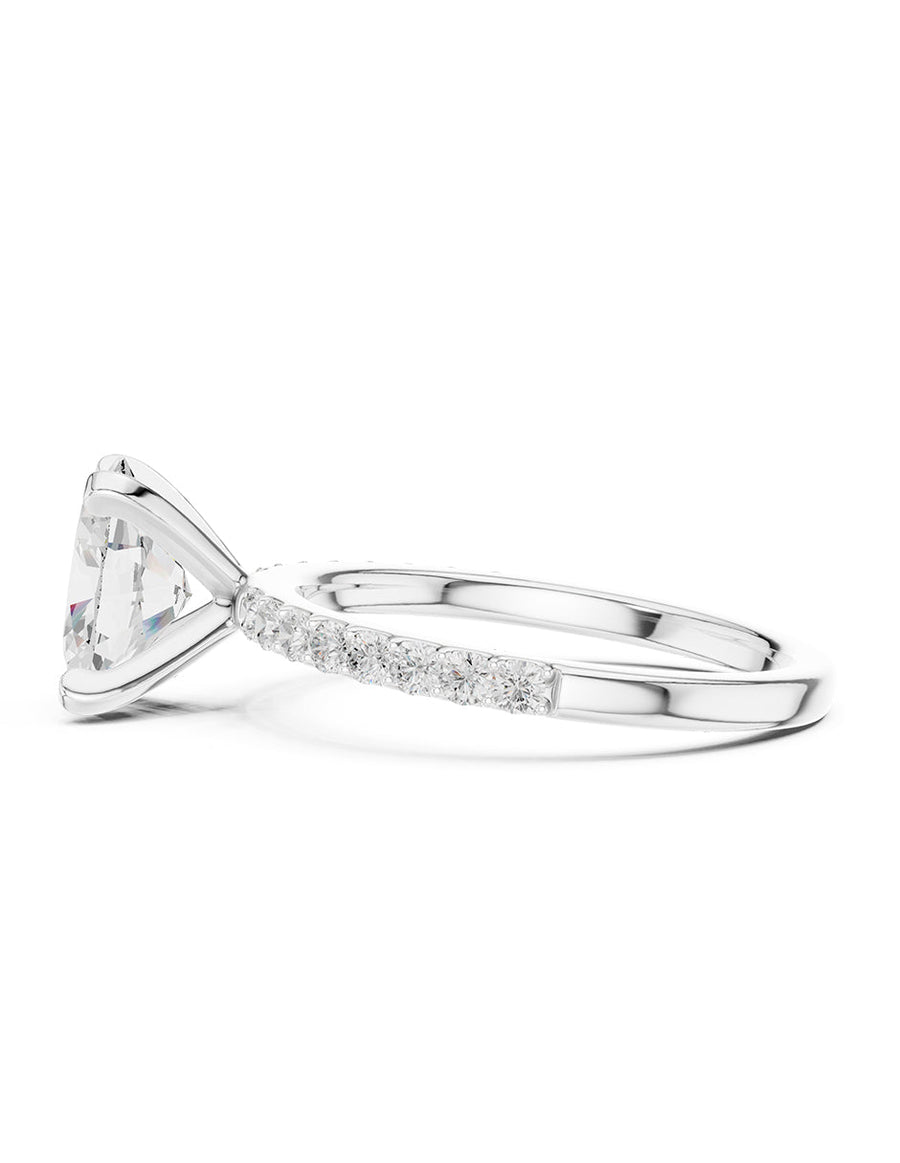 Anillo de compromiso - piedras laterales - AMORE138-OV-LG