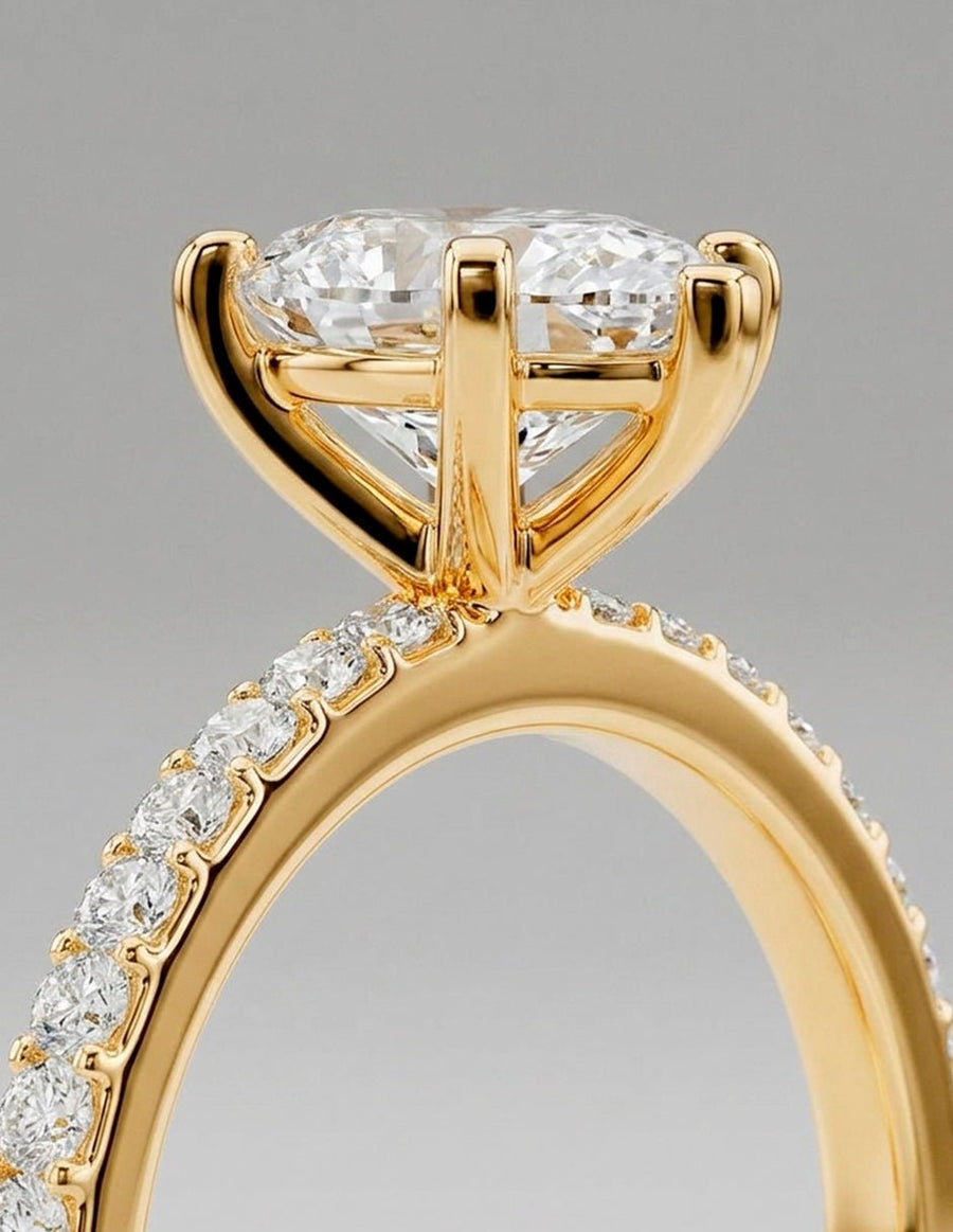 Anillo de compromiso - piedras laterales - AMORE138-PE-LG