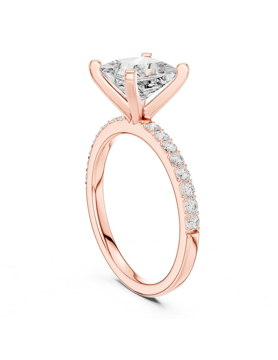 Anillo de compromiso - piedras laterales - AMORE138-PR-LG