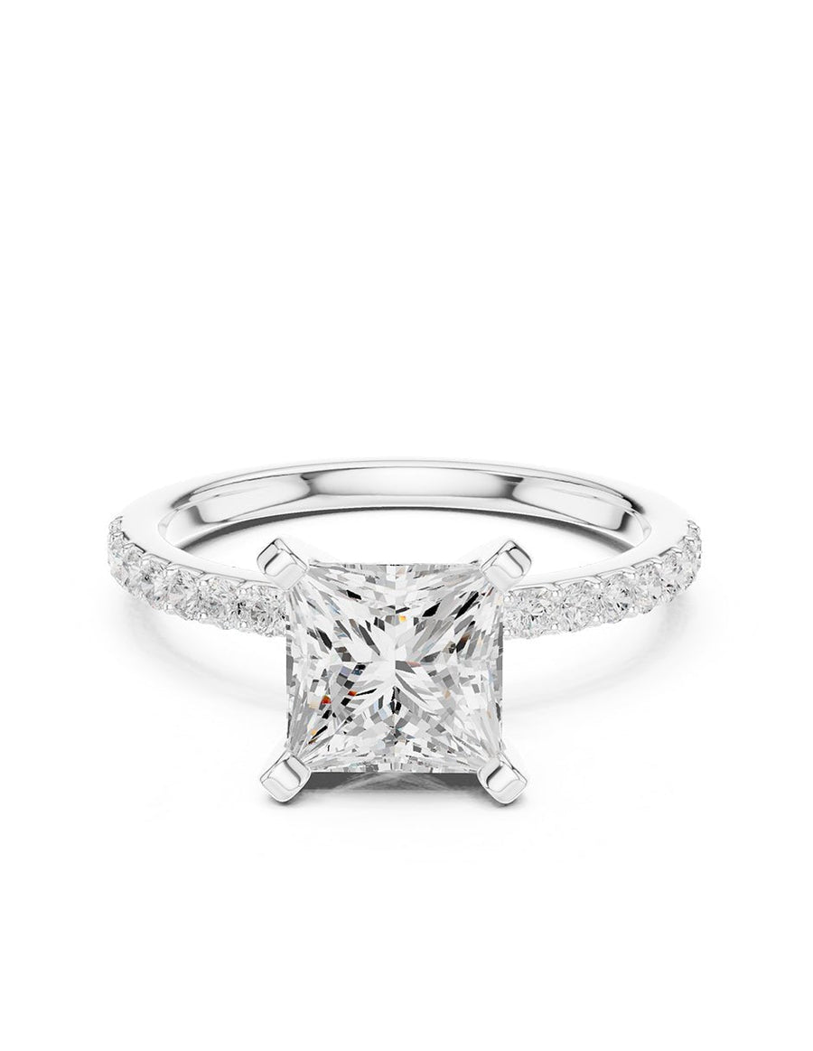 Anillo de compromiso - piedras laterales - AMORE138-PR-LG