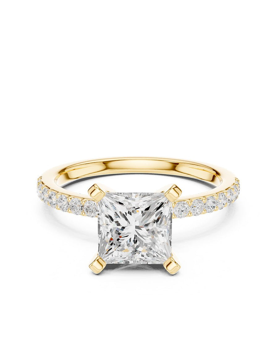 Anillo de compromiso - piedras laterales - AMORE138-PR-LG