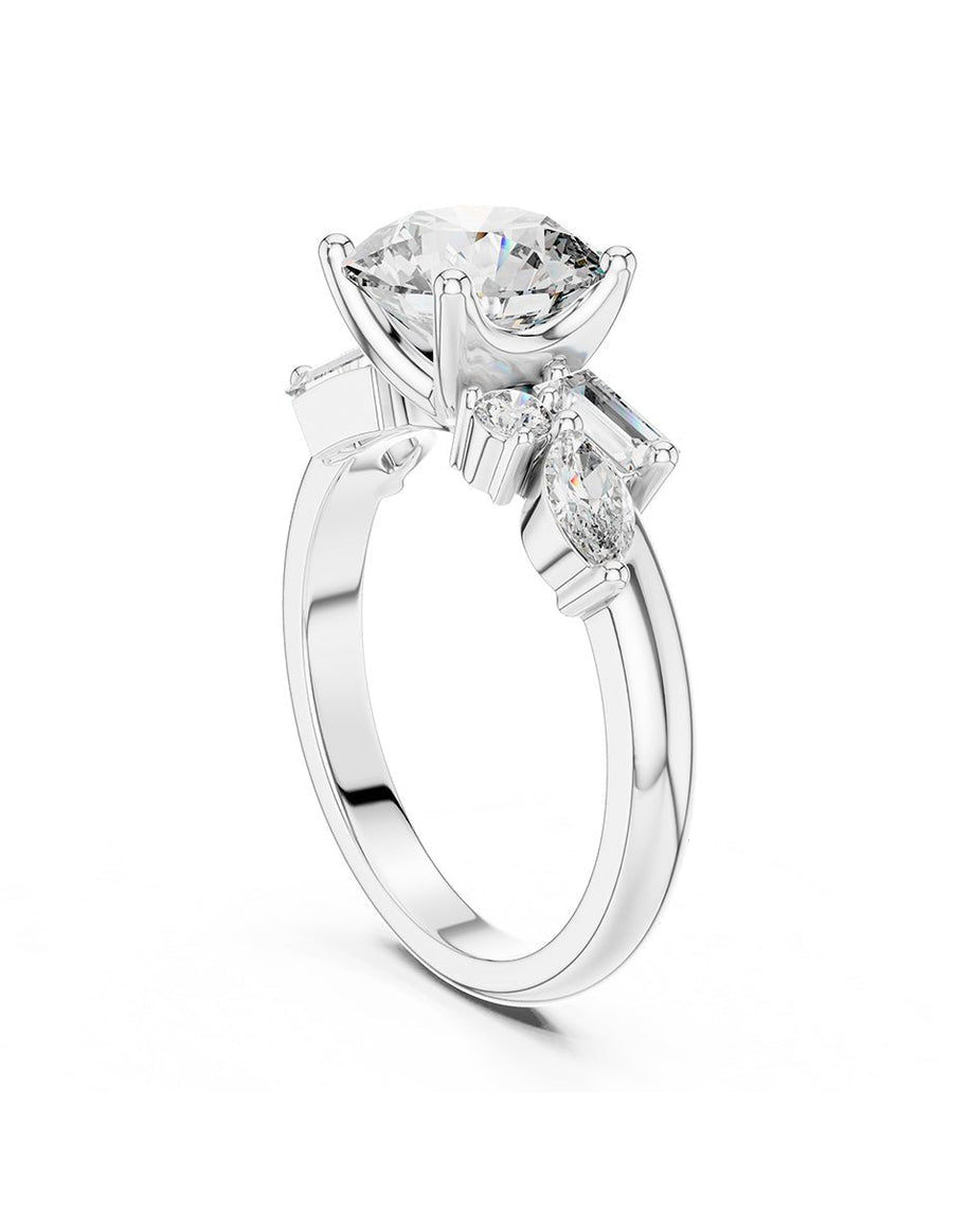 Anillo de compromiso - piedras laterales - AMORE139-RD-LG