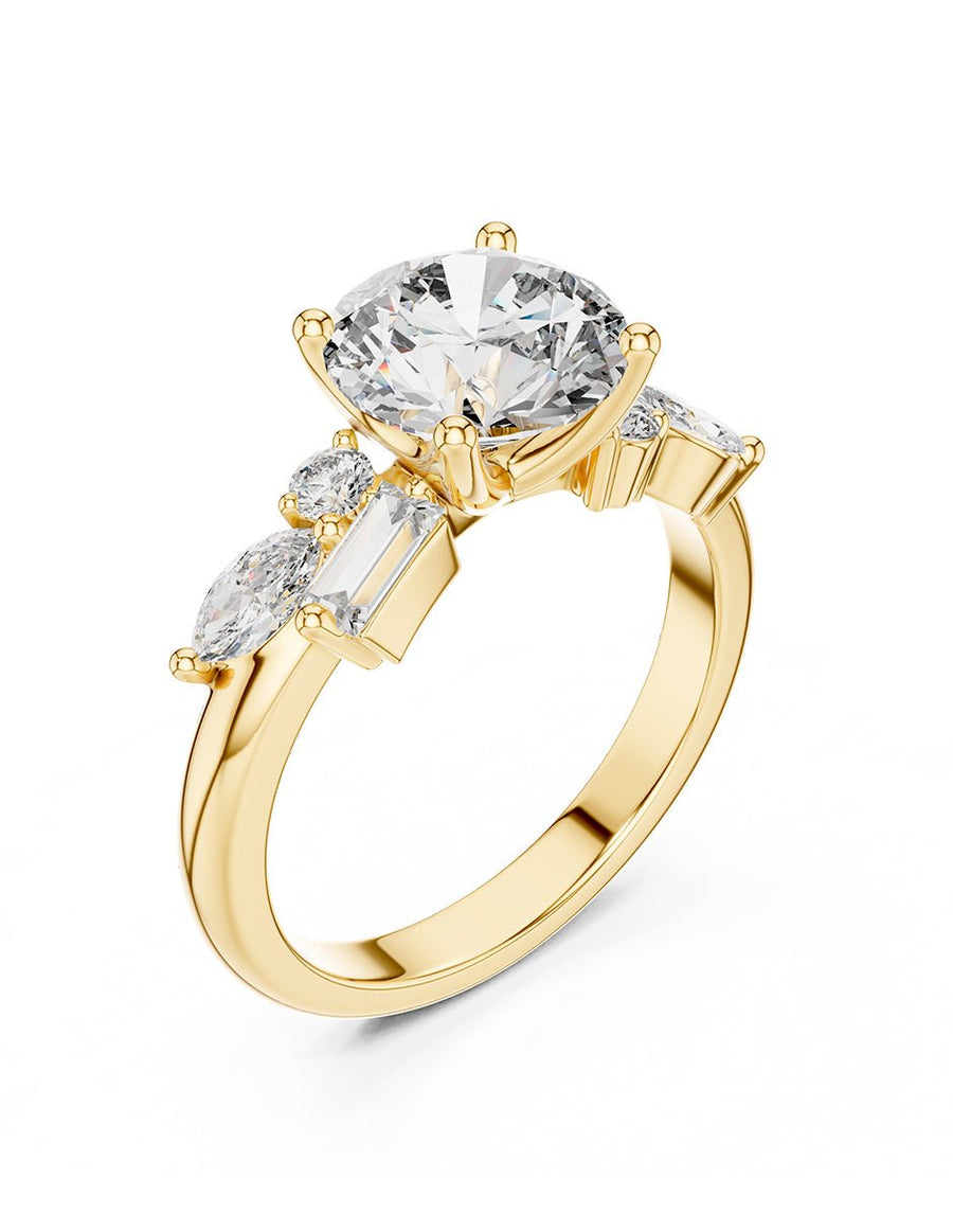 Anillo de compromiso - piedras laterales - AMORE139-RD-LG