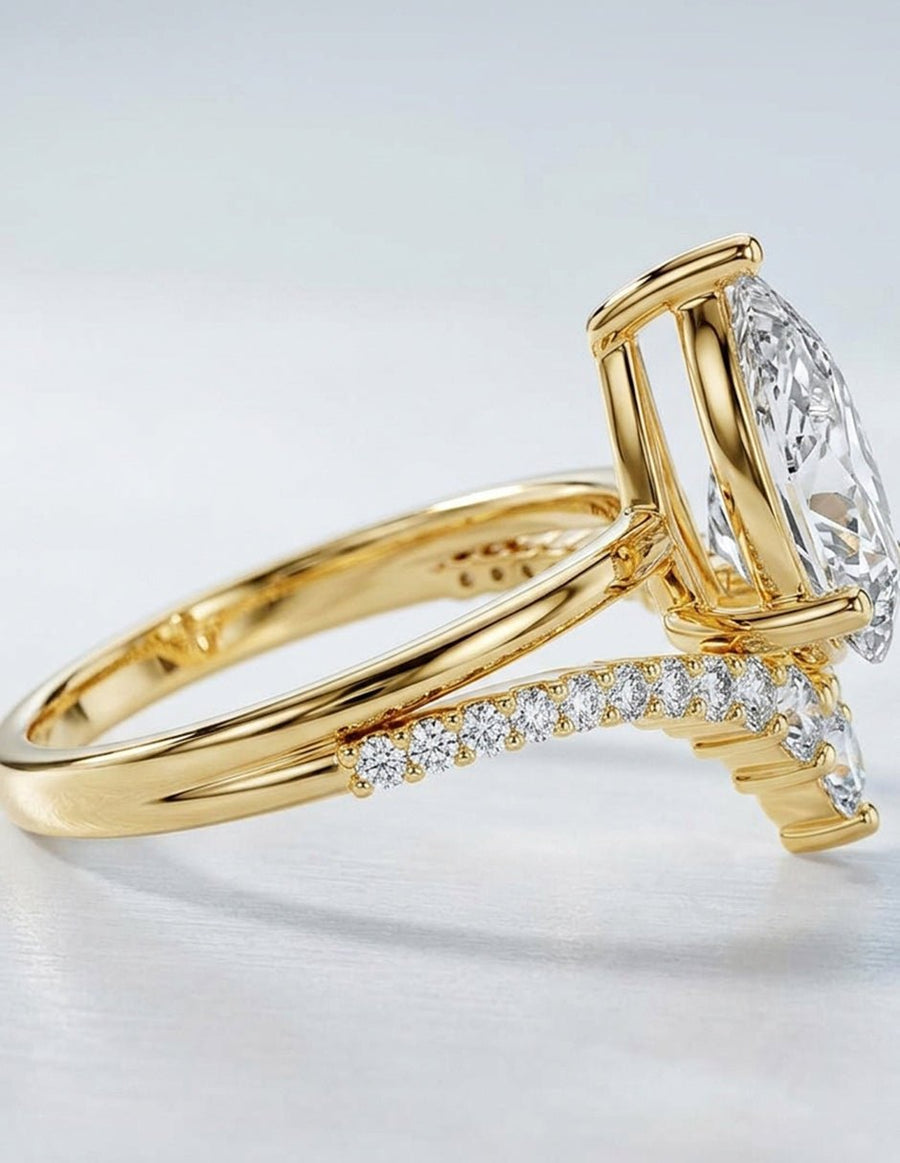 Anillo de compromiso - piedras laterales - AMORE141-PE-LG