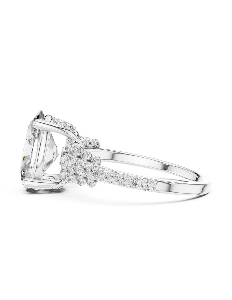 Anillo de compromiso - piedras laterales - AMORE142-OV-LG