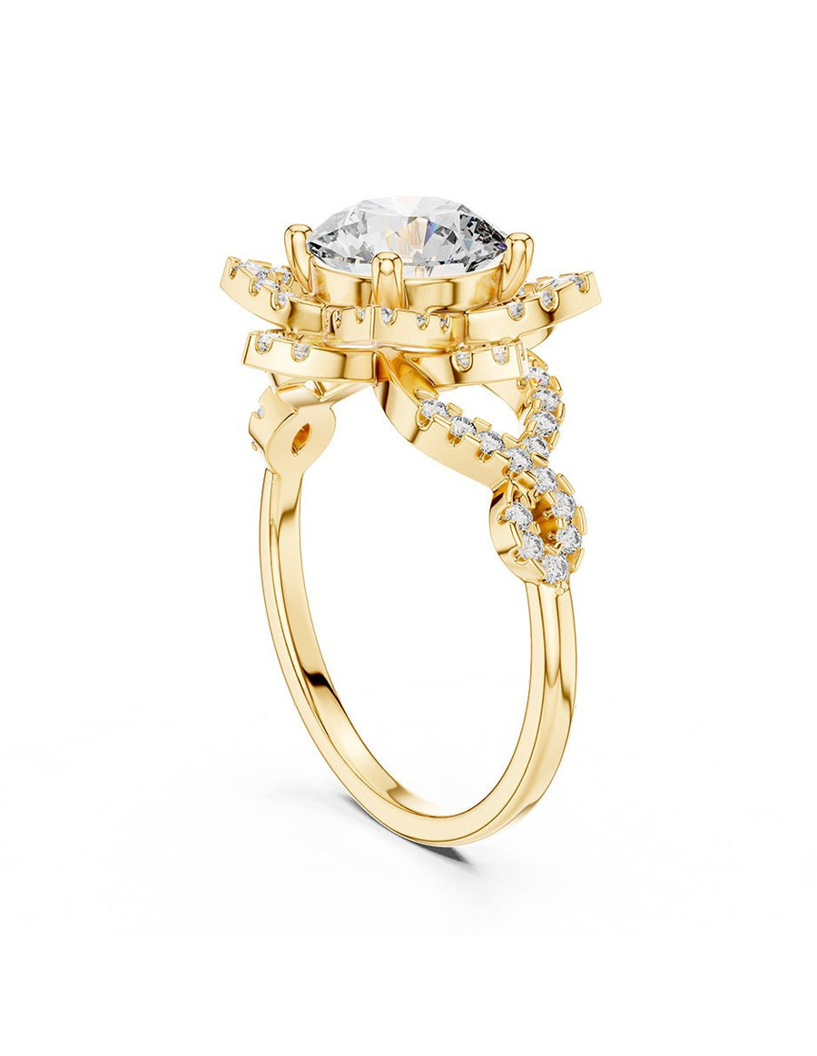 Anillo de compromiso - piedras laterales - AMORE143-RD-LG