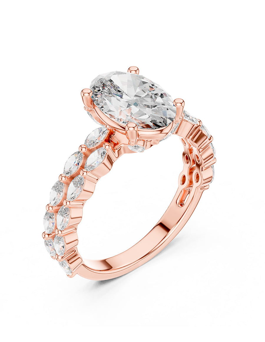Montura para personalizar - piedras Laterales - AMORE145-OV