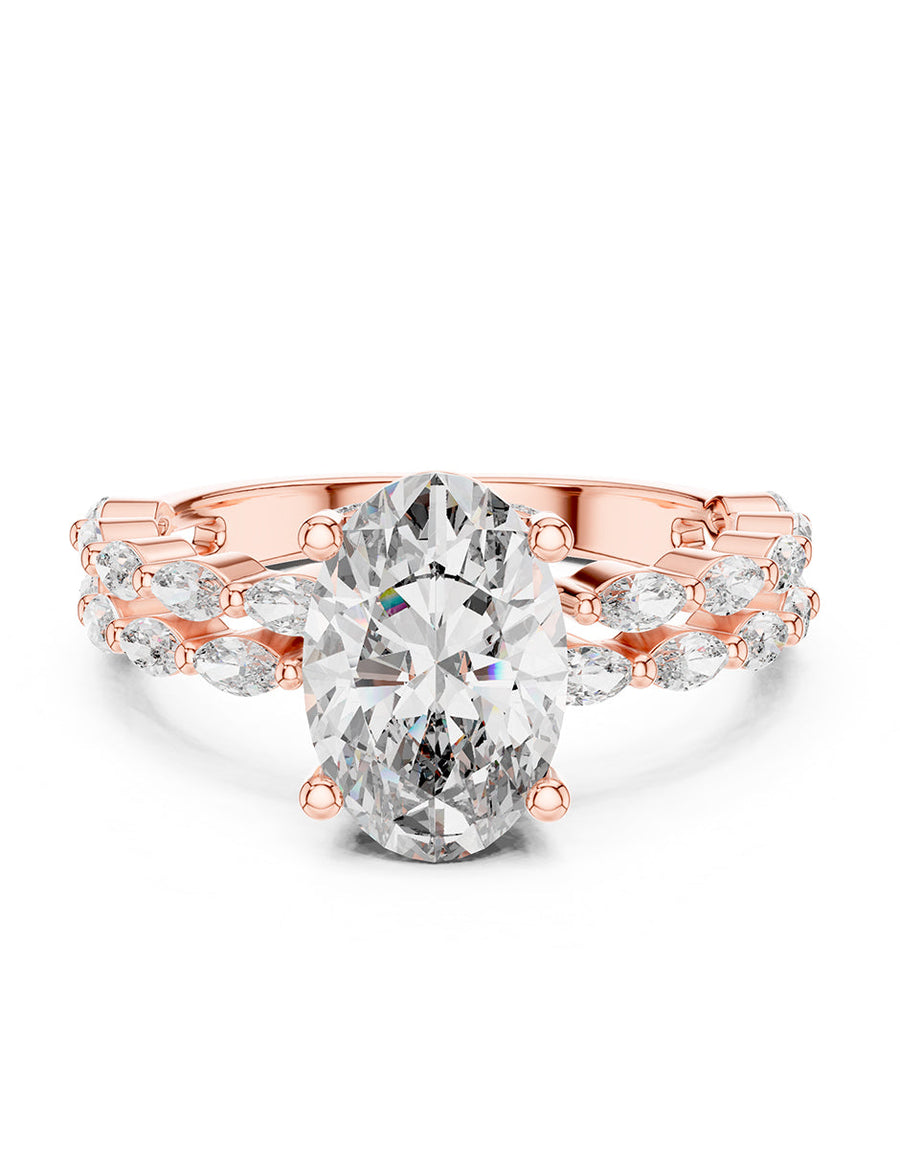 Montura para personalizar - piedras Laterales - AMORE145-OV
