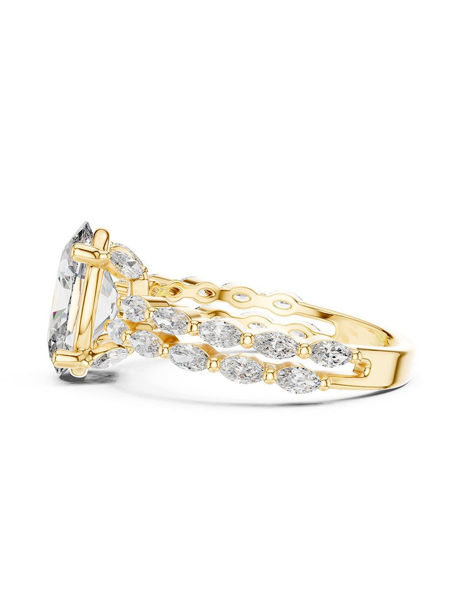 Anillo de compromiso - piedras laterales - AMORE145-OV-LG