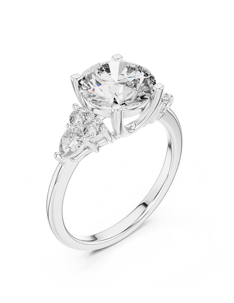 Anillo de compromiso - piedras laterales - AMORE146-RD-LG