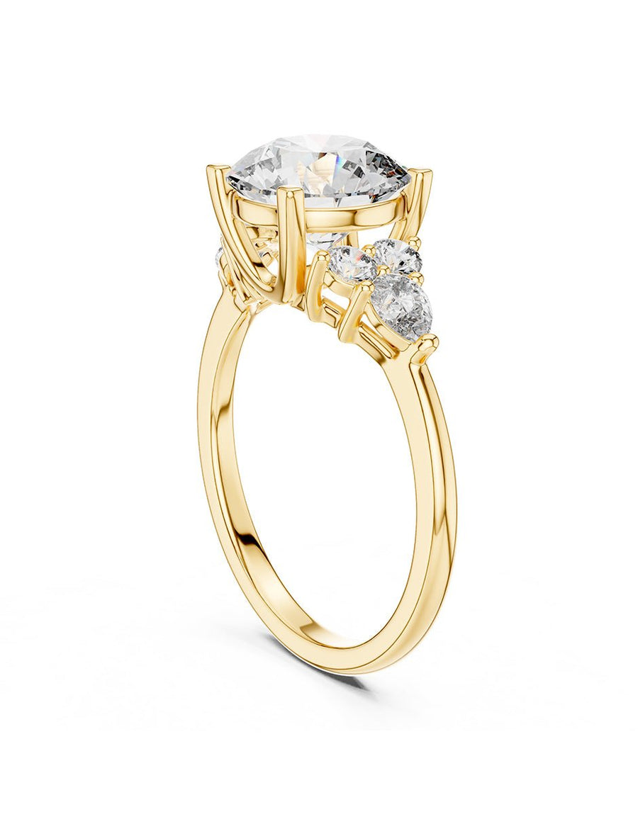 Anillo de compromiso - piedras laterales - AMORE146-RD-LG