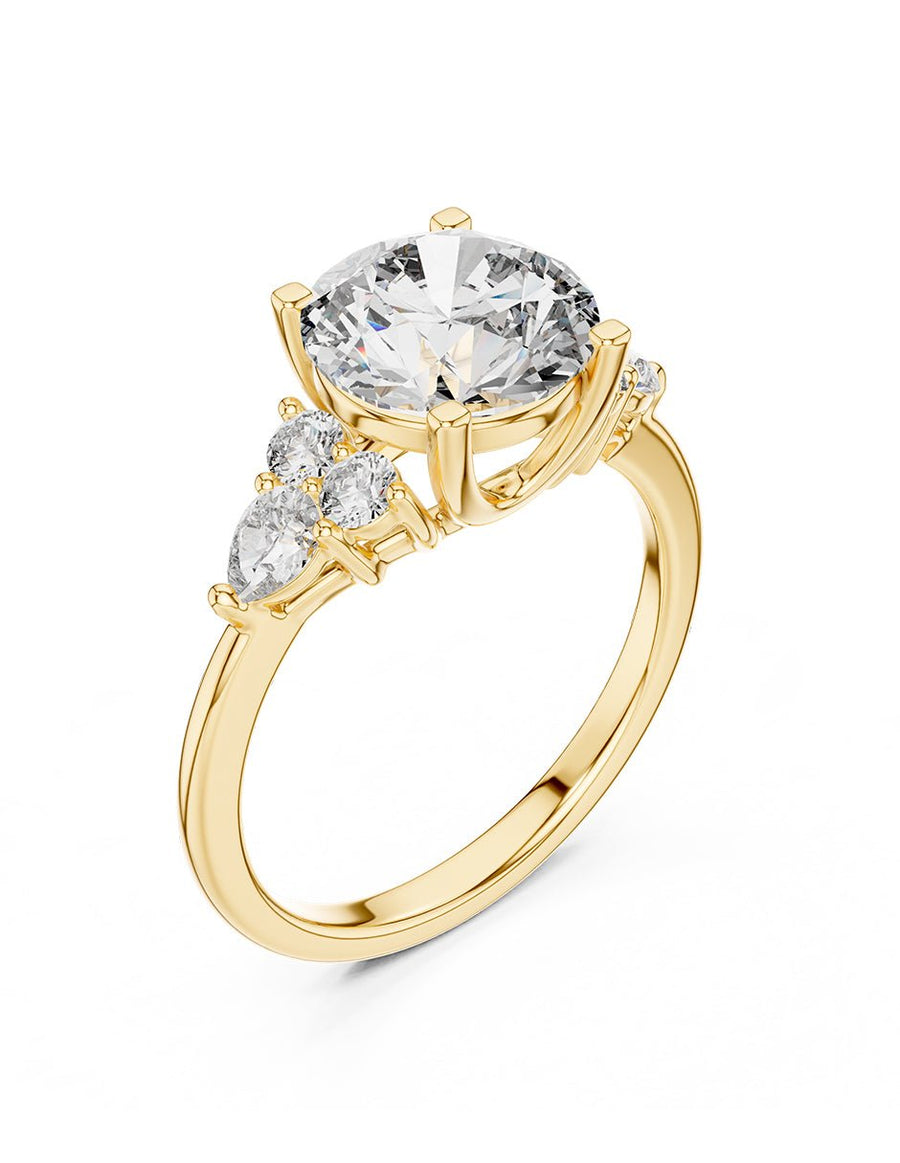 Anillo de compromiso - piedras laterales - AMORE146-RD-LG