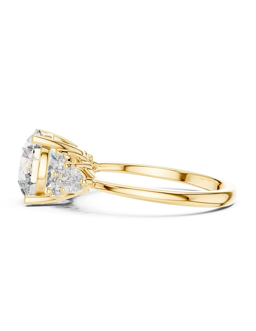 Anillo de compromiso - piedras laterales - AMORE146-RD-LG