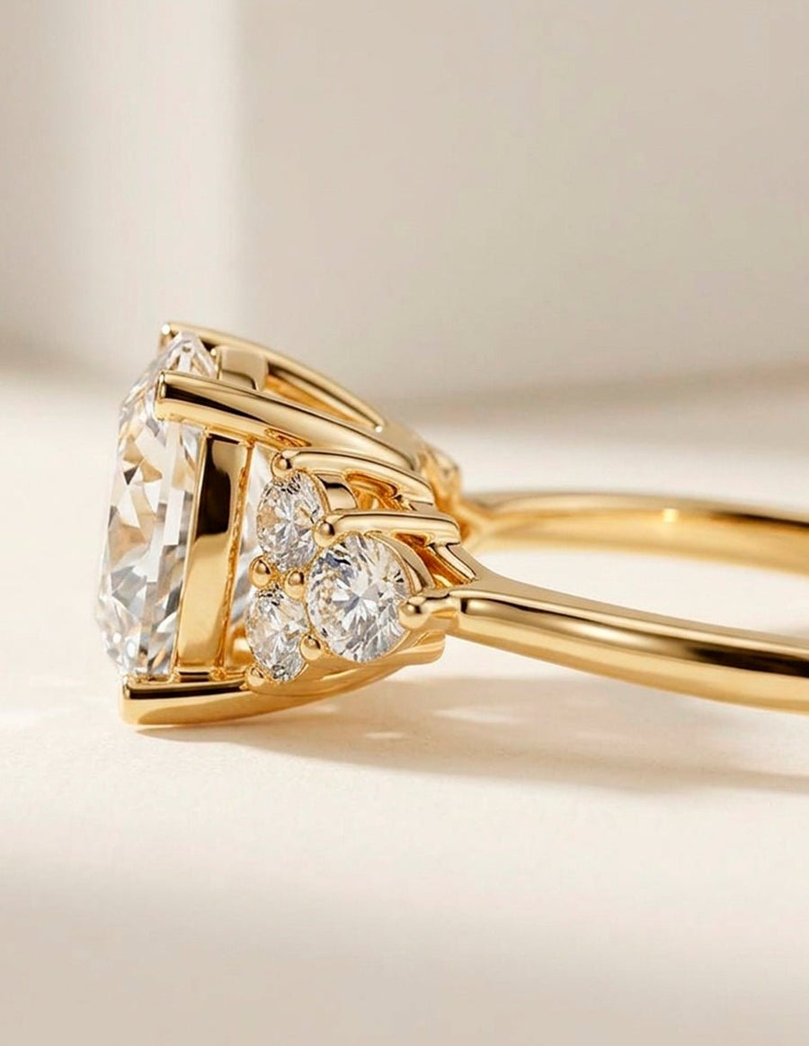Anillo de compromiso - piedras laterales - AMORE146-RD-LG