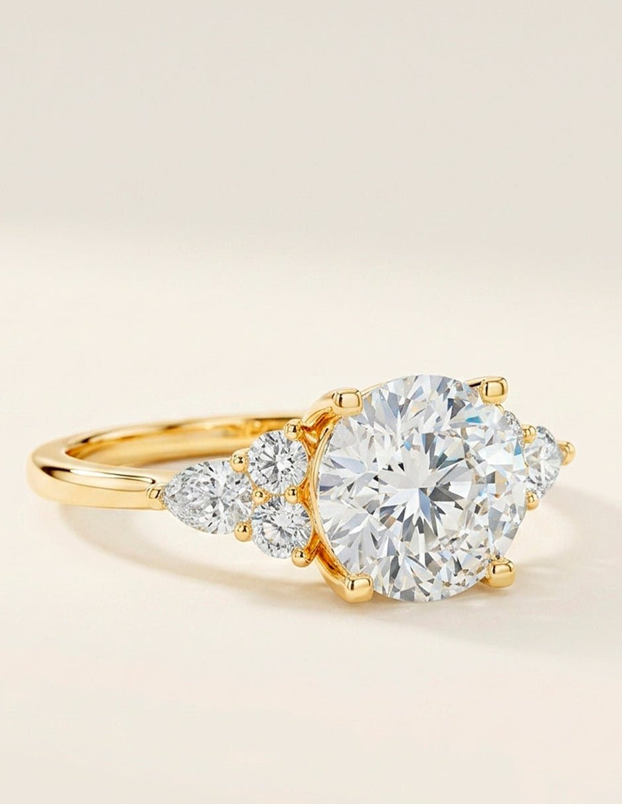 Anillo de compromiso - piedras laterales - AMORE146-RD-LG
