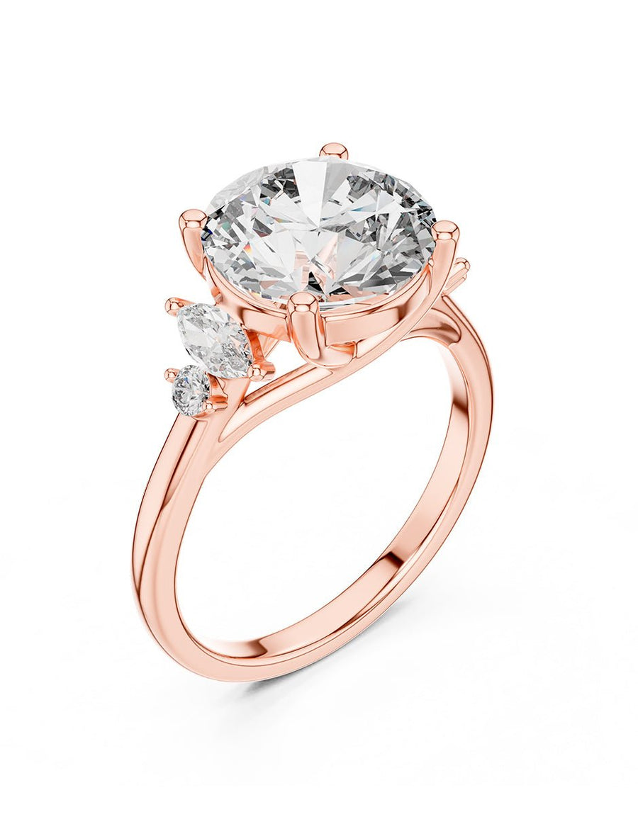 Anillo de compromiso - piedras laterales - AMORE147-RD-LG