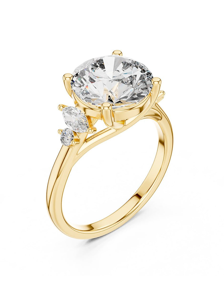 Anillo de compromiso - piedras laterales - AMORE147-RD-LG