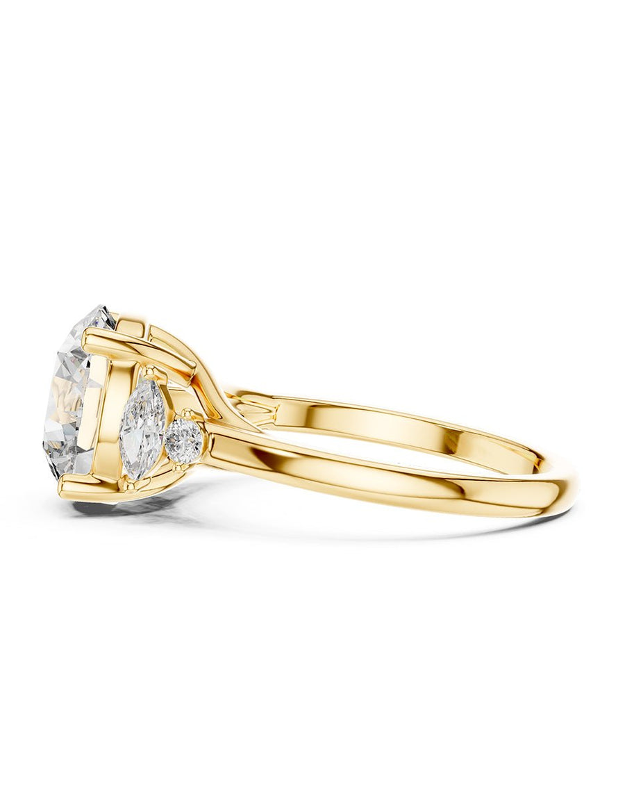 Anillo de compromiso - piedras laterales - AMORE147-RD-LG