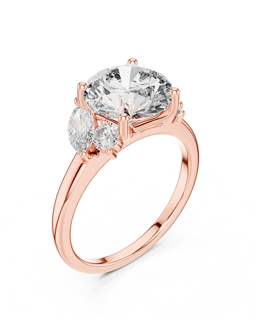 Montura para personalizar - piedras Laterales - AMORE148-RD