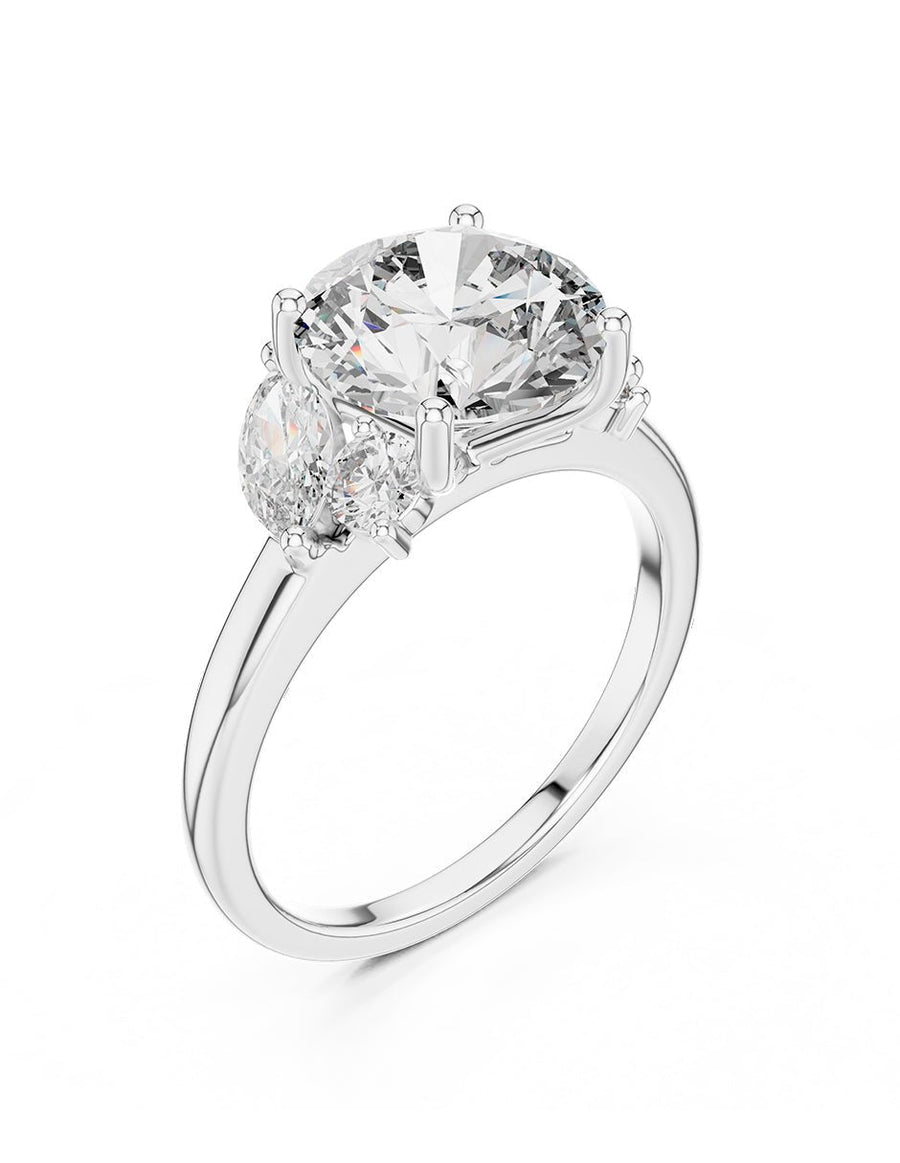 Anillo de compromiso - piedras laterales - AMORE148-RD-LG