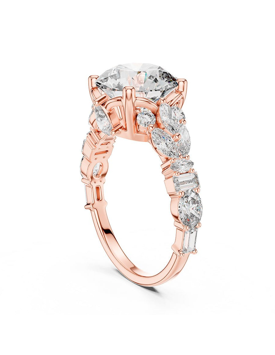 Anillo de compromiso - piedras laterales - AMORE149-RD-LG