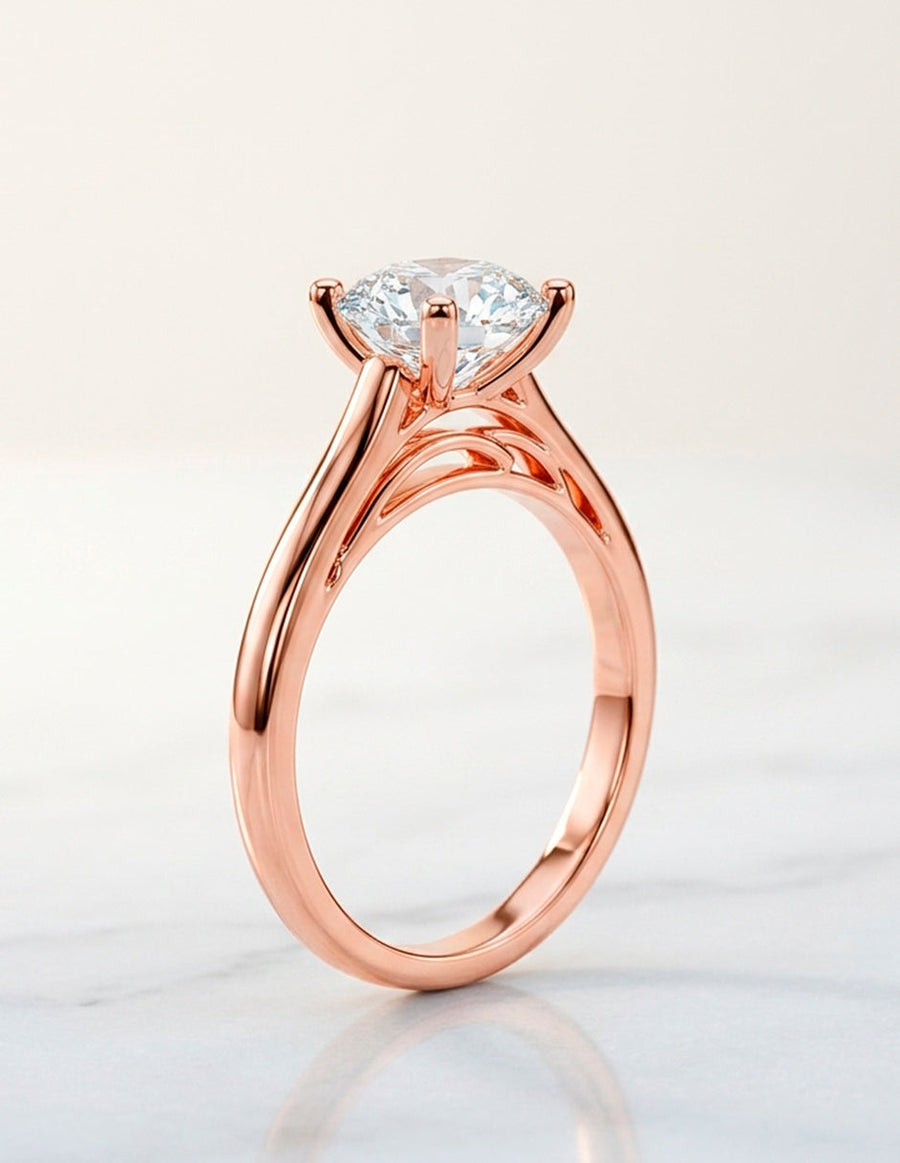 Anillo de Compromiso - solitario - AMORE15-RD-CZ
