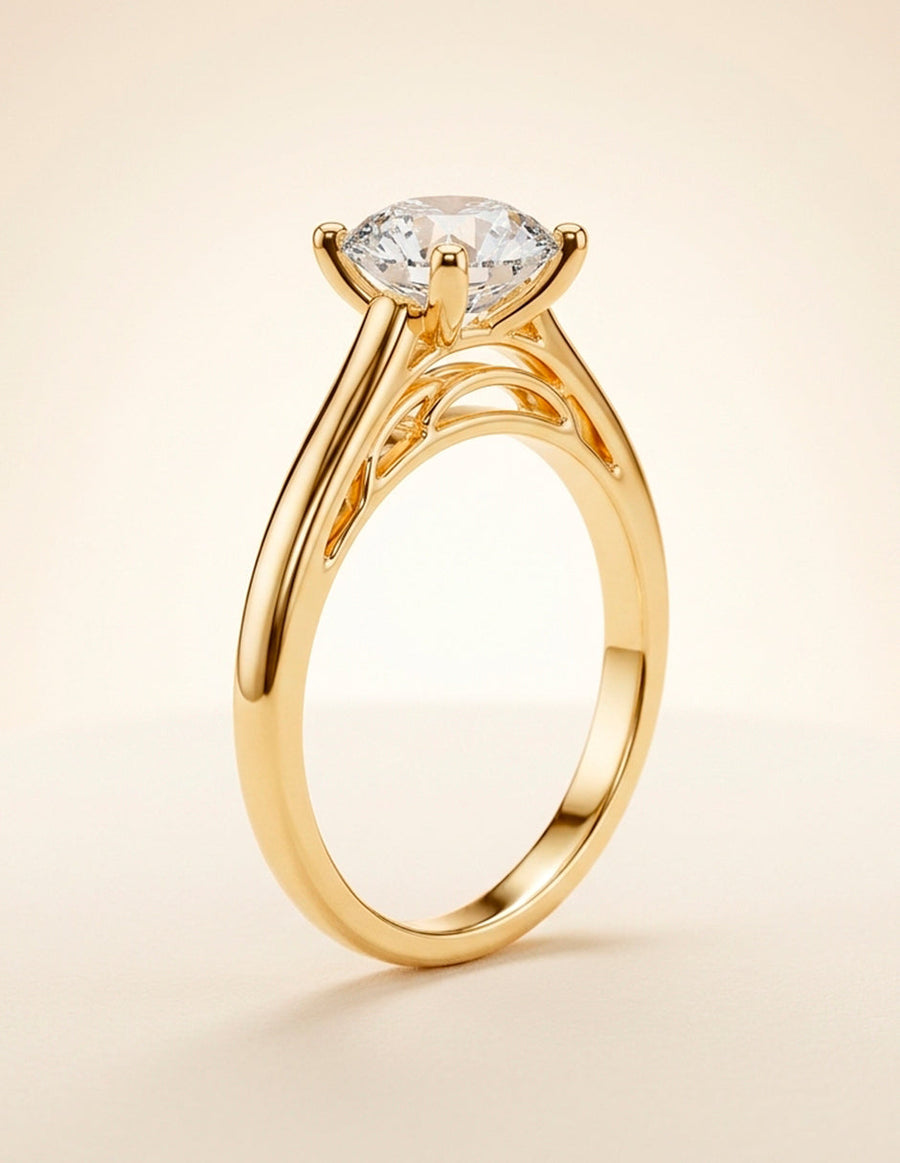 Anillo de Compromiso - solitario - AMORE15-RD-CZ