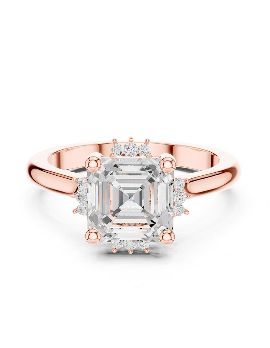 Anillo de compromiso - piedras laterales - AMORE150-AS-LG