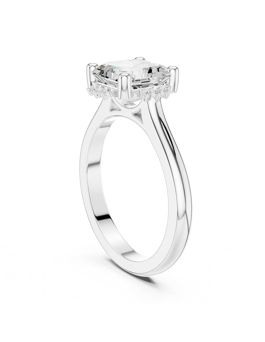 Anillo de compromiso - piedras laterales - AMORE150-AS-LG