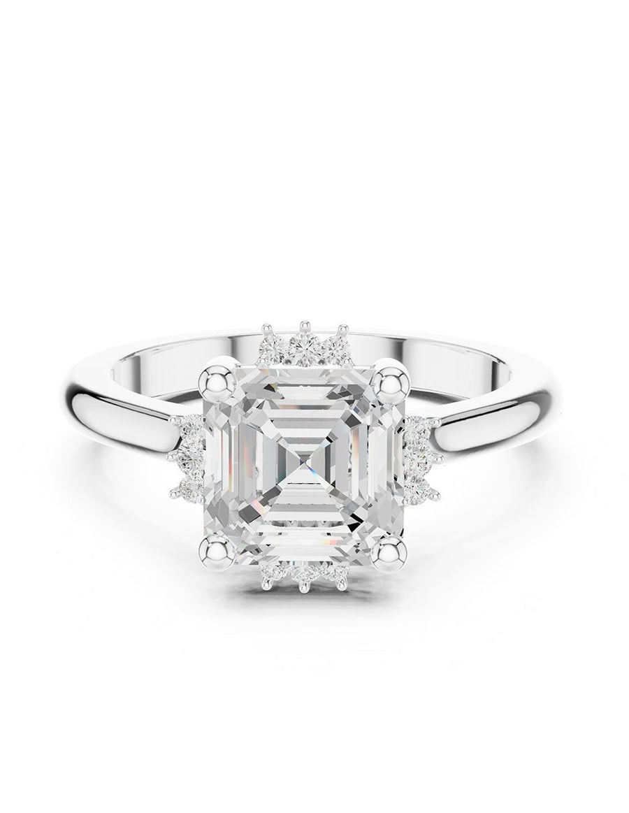 Anillo de compromiso - piedras laterales - AMORE150-AS-LG