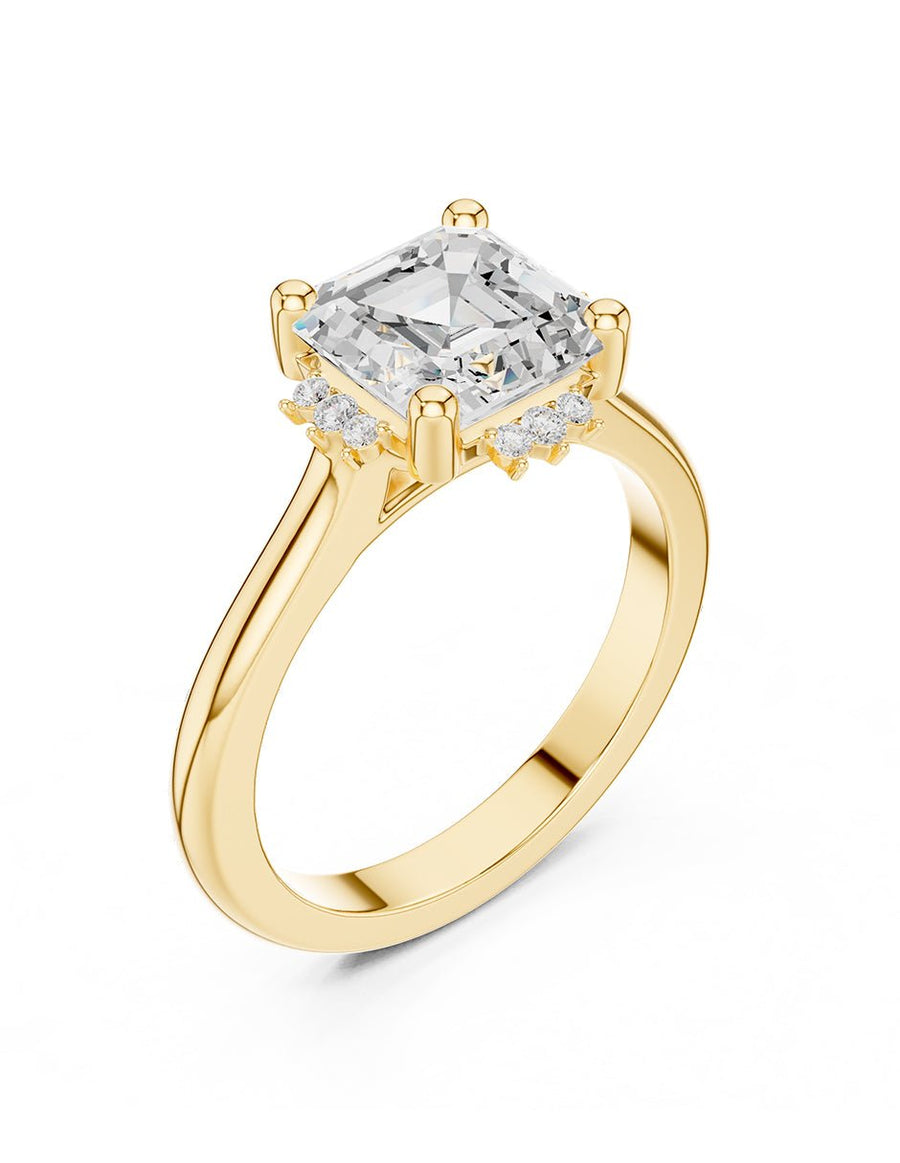 Anillo de compromiso - piedras laterales - AMORE150-AS-LG