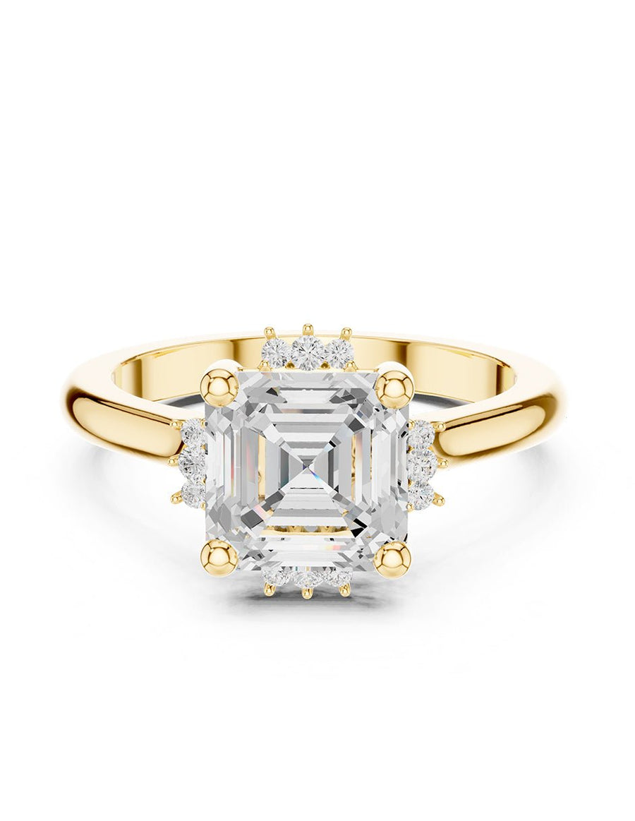 Anillo de compromiso - piedras laterales - AMORE150-AS-LG