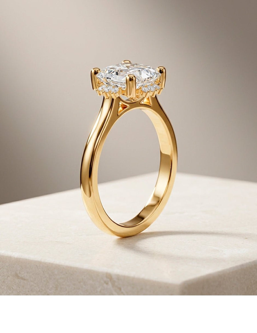 Anillo de compromiso - piedras laterales - AMORE150-AS-LG