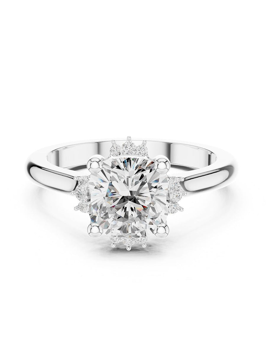 Anillo de compromiso - piedras laterales - AMORE150-CU-LG