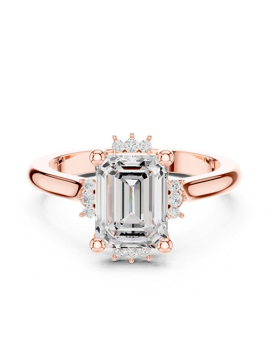 Anillo de compromiso - piedras laterales - AMORE150-EM-LG