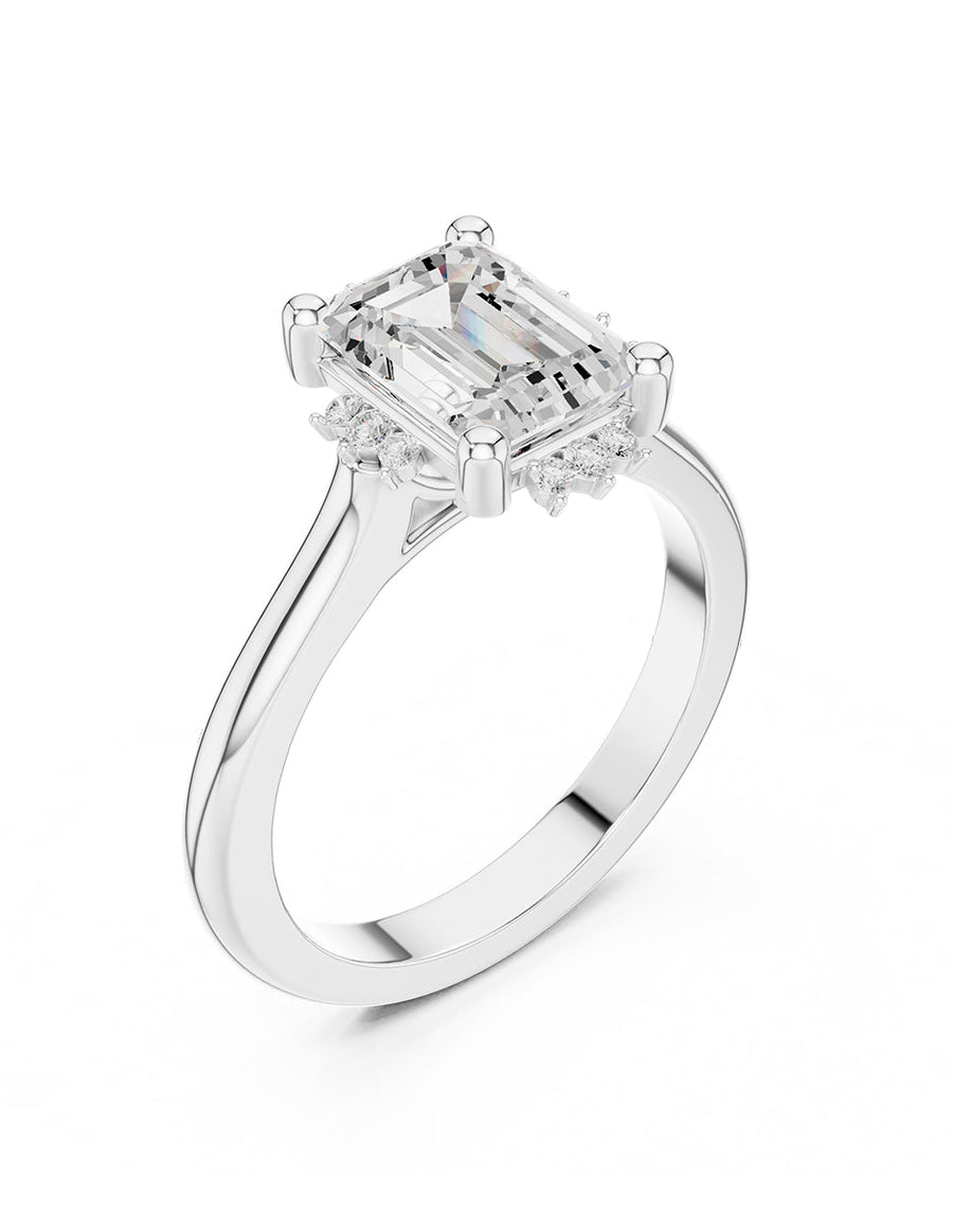 Anillo de compromiso - piedras laterales - AMORE150-EM-LG