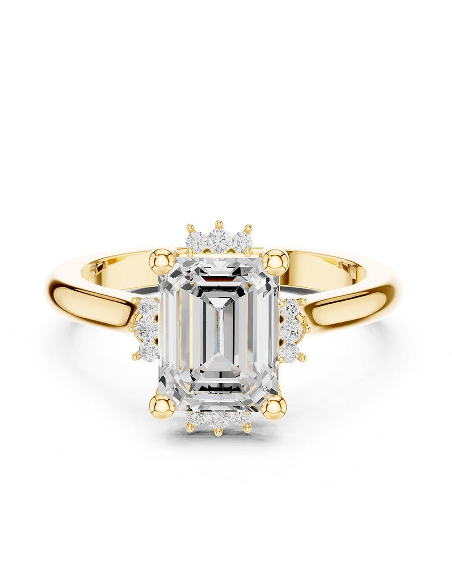 Anillo de compromiso - piedras laterales - AMORE150-EM-LG