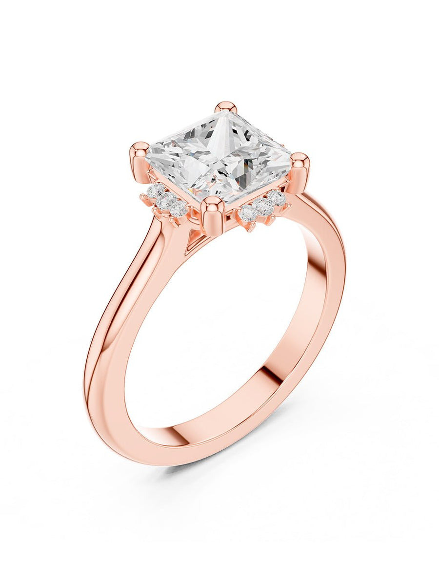 Anillo de compromiso - piedras laterales - AMORE150-PR-LG