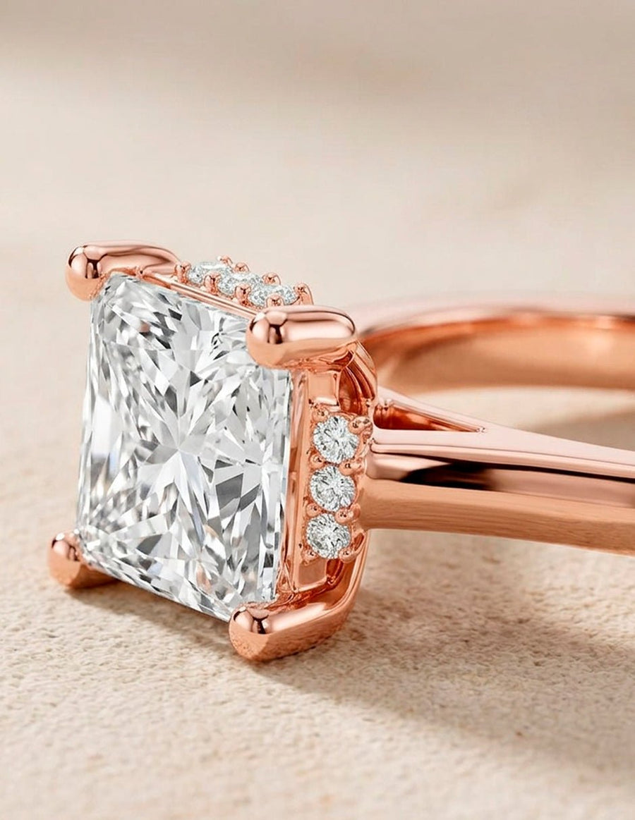 Anillo de compromiso - piedras laterales - AMORE150-PR-LG