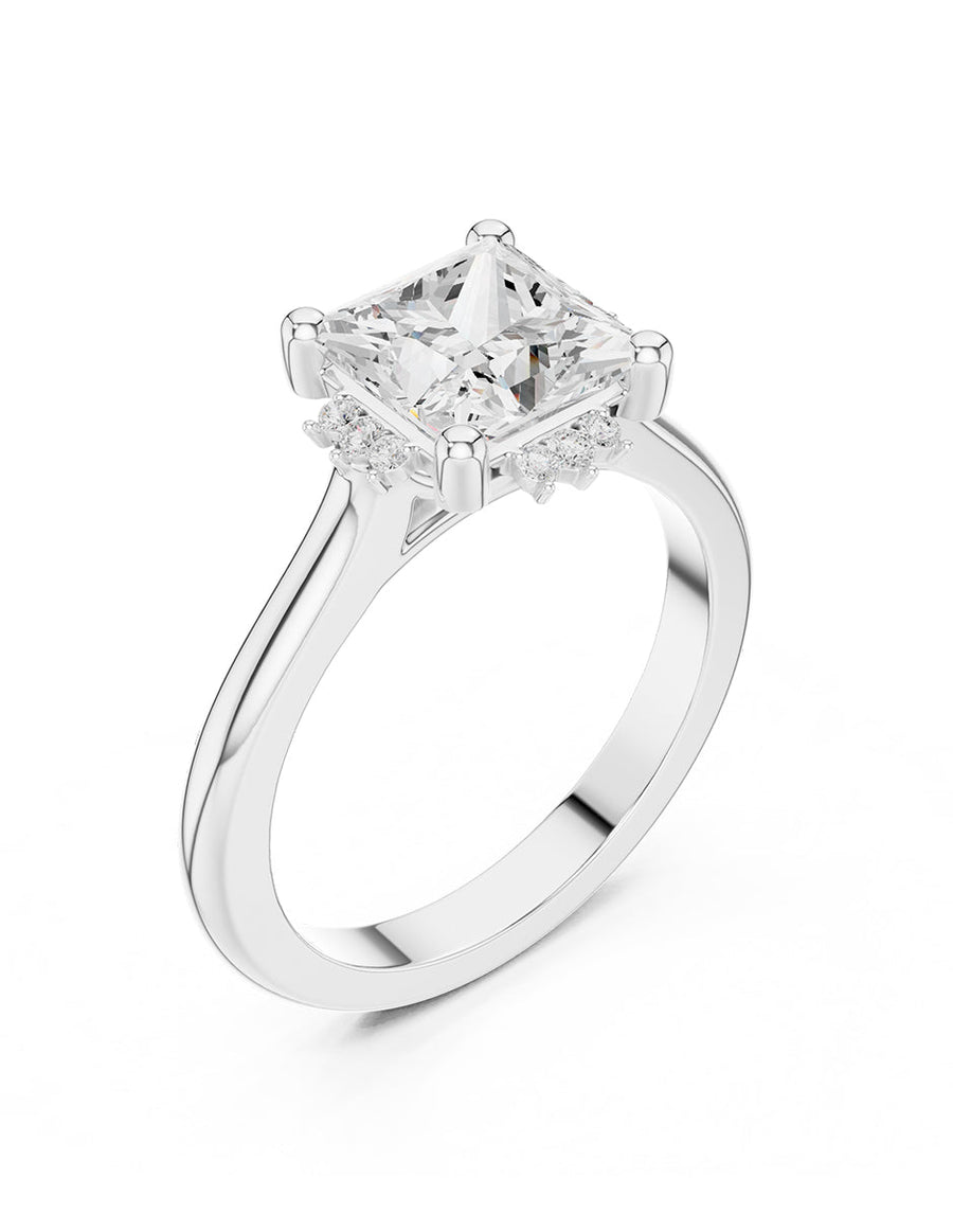 Anillo de compromiso - piedras laterales - AMORE150-PR-LG