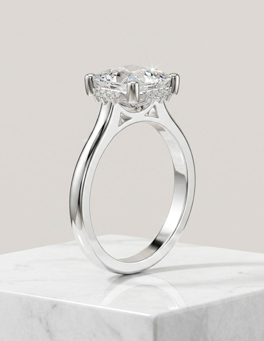 Anillo de compromiso - piedras laterales - AMORE150-PR-LG